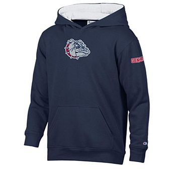 Youth Champion Navy/White Gonzaga Bulldogs Volume Fleece Hoodie