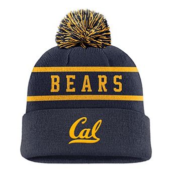 Men's Nike Navy Cal Bears Peak Cuffed Knit Hat with Pom