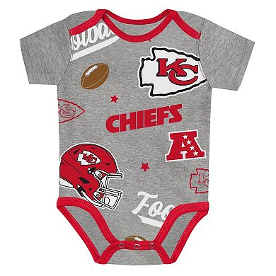 Newborn Outerstuff Kansas City Chiefs First Round Pick Three-Piece Creeper Set