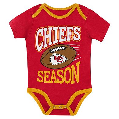 Newborn Outerstuff Kansas City Chiefs First Round Pick Three-Piece Creeper Set