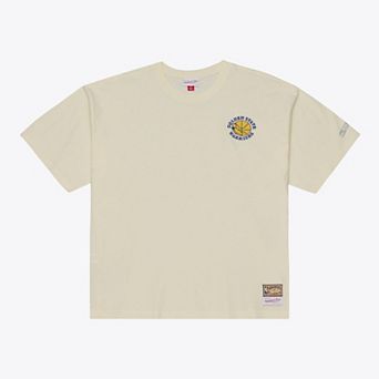 Men's Mitchell & Ness Oatmeal Golden State Warriors Heritage Hues Oversized T-Shirt