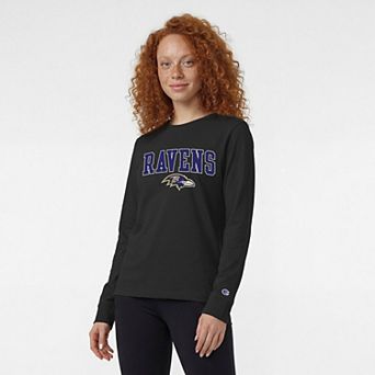 Women's Champion Black Baltimore Ravens Core Logo Long Sleeve T-Shirt