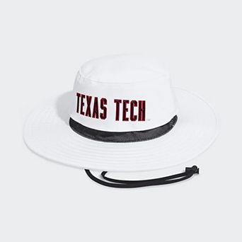 Men's adidas White Texas Tech Red Raiders 2026 Sideline Wide Brim Boonie Bucket Hat