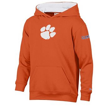 Youth Champion Orange/White Clemson Tigers Volume Fleece Hoodie
