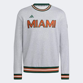Men's adidas Gray Miami Hurricanes Dugout Collection Sweatshirt