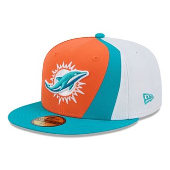Men's New Era Orange/Aqua Miami Dolphins Shock 59FIFTY Fitted Hat