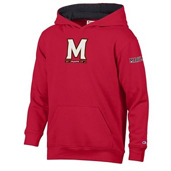 Youth Champion Red/Black Maryland Terrapins Volume Fleece Hoodie