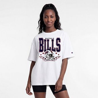 Women's Champion White Buffalo Bills Oversized T-Shirt