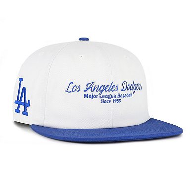 Men's '47 White/Royal Los Angeles Dodgers Script Stack Relaxed Captain Snapback