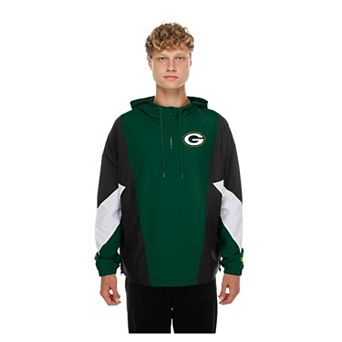 Men's New Era Green Green Bay Packers Quarter-Zip Windbreaker Jacket