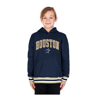 Youth New Era Navy Houston Astros Knit Trim Pullover Hoodie