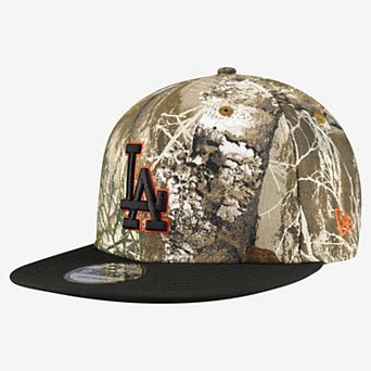Men's New Era Camo Los Angeles Dodgers Realtree Orange Pop 9FIFTY Snapback Hat