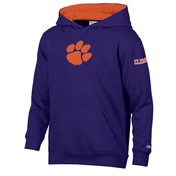 Youth Champion Purple/Orange Clemson Tigers Volume Fleece Hoodie