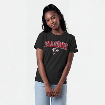 Women's Champion Black Atlanta Falcons Arched Over Logo T-Shirt