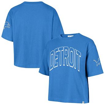Women's '47 Blue Detroit Lions Call Out Reed City T-Shirt