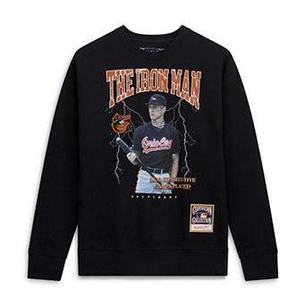 Men's Mitchell & Ness Cal Ripken Jr. Black Baltimore Orioles Cooperstown Collection Nickname Player Graphic Sweatshirt