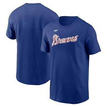 Men's Nike Royal Atlanta Braves Cooperstown Collection Wordmark T-Shirt