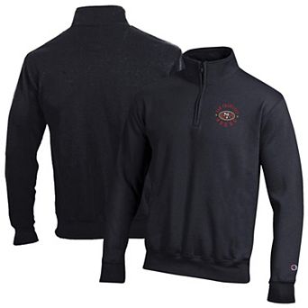 Men's Champion Black San Francisco 49ers Powerblend Quarter-Zip Pullover