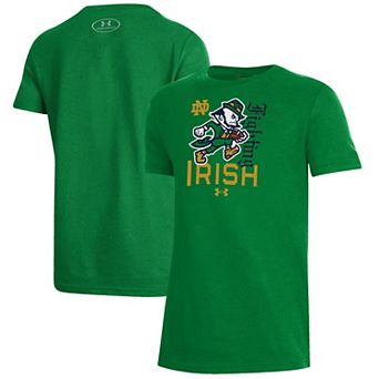 Youth Under Armour Kelly Green Notre Dame Fighting Irish Irish Wear Green Performance T-Shirt