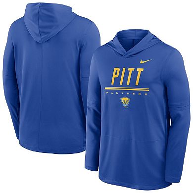 Men's Nike Royal Pitt Panthers 2026 Sideline Dri-FIT Lightweight Hooded Top