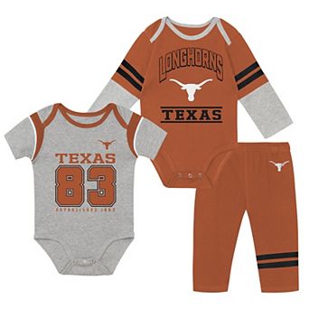 Infant Outerstuff Texas Longhorns Double Up Three-Piece Bodysuits & Pants Set