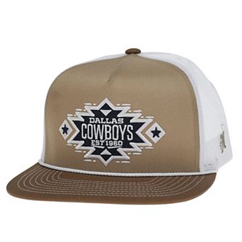 Men's HOOey Tan/White Dallas Cowboys Aztec Trucker Adjustable Hat