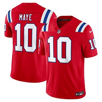 Men's Nike Drake Maye Red New England Patriots Alternate Vapor F.U.S.E. Stitched Limited Jersey
