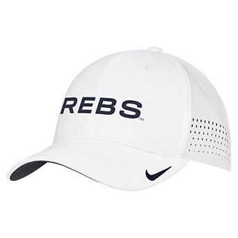 Men's Nike White Ole Miss Rebels 2026 On-Field AeroBill SwooshFlex Dri-FIT Hat