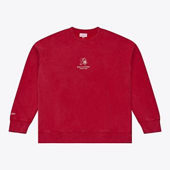 Men's Mitchell & Ness Red Tampa Bay Buccaneers Micro Logo Fleece Sweatshirt