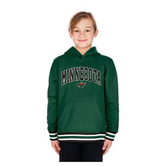 Youth New Era Green Minnesota Wild Knit Trim Pullover Hoodie