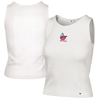 Women's '47 Cream Philadelphia Phillies Single Swirl Ribbed Baby Tank Top