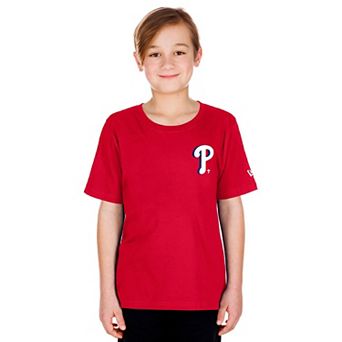 Youth New Era Red Philadelphia Phillies Cartoon Logo T-Shirt