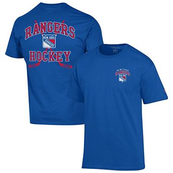Men's Champion Blue New York Rangers Stick With It Jersey T-Shirt