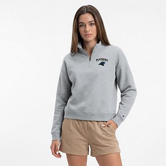 Women's Champion Heather Gray Carolina Panthers Powerblend Quarter-Zip Sweatshirt