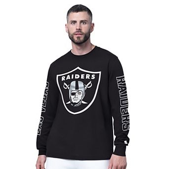 Men's Starter Black Las Vegas Raiders Clutch Hit II Long-Sleeve T-Shirt
