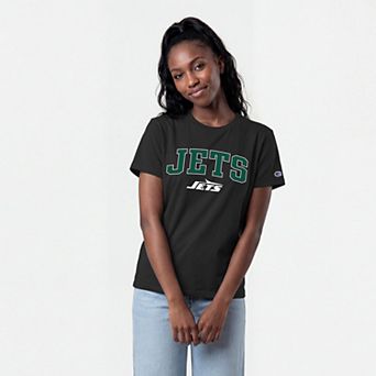 Women's Champion Black New York Jets Arched Over Logo T-Shirt