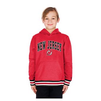 Youth New Era Red New Jersey Devils Knit Trim Pullover Hoodie
