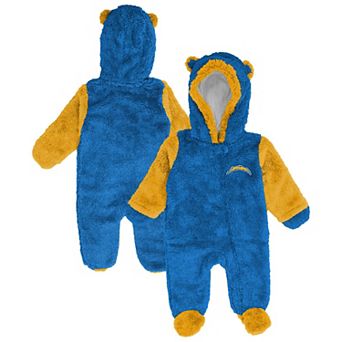 Newborn Outerstuff Powder Blue Los Angeles Chargers Teddy Fleece Bunting Full-Zip Sleeper