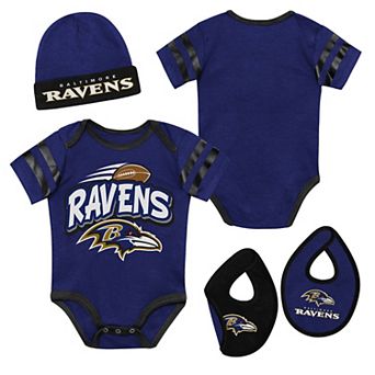 Newborn Outerstuff Purple Baltimore Ravens Pint Prodigy Three Piece Creeper Set