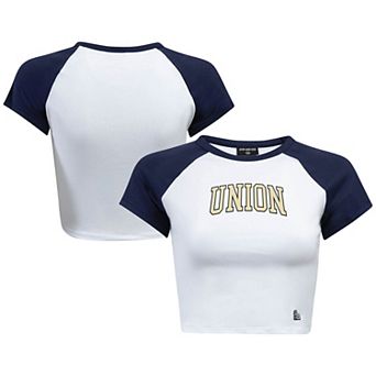 Women's Hype and Vice White Philadelphia Union Home Run Cropped Raglan T-Shirt