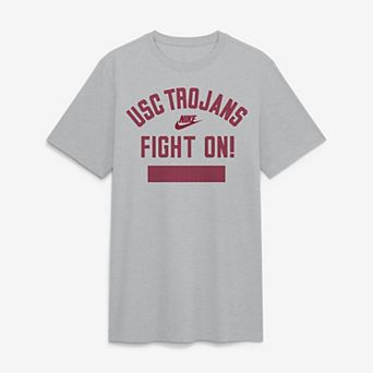 Men's Nike Heather Gray USC Trojans Arch Wordmark Legacy Tri-Blend T-Shirt