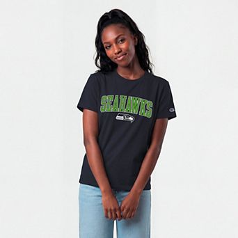 Women's Champion College Navy Seattle Seahawks Arched Over Logo T-Shirt