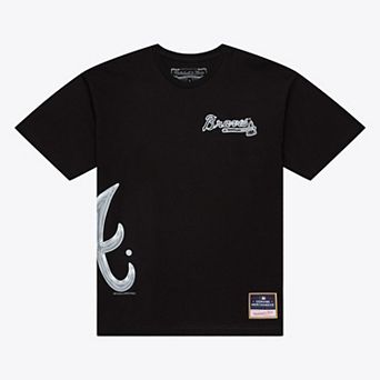 Men's Mitchell & Ness Black Atlanta Braves Chrome Heritage T-Shirt