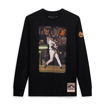 Men's Mitchell & Ness Cal Ripken Jr. Black Baltimore Orioles Player Graphic Long Sleeve T-Shirt