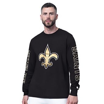 Men's Starter Black New Orleans Saints Clutch Hit II Long-Sleeve T-Shirt