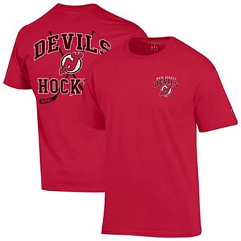 Men's Champion Red New Jersey Devils Stick With It Jersey T-Shirt