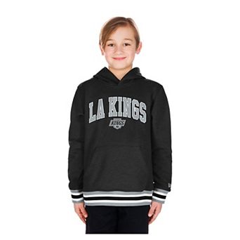 Youth New Era Black Los Angeles Kings Knit Trim Pullover Hoodie