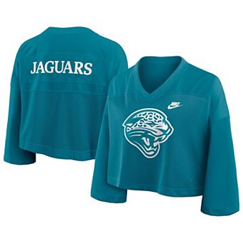 Women's Nike Teal Jacksonville Jaguars Rewind Cropped Mesh Dri-FIT Fashion Jersey
