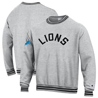 Men's Champion Gray/Black Detroit Lions Reverse Weave Yarn Dye Sweatshirt