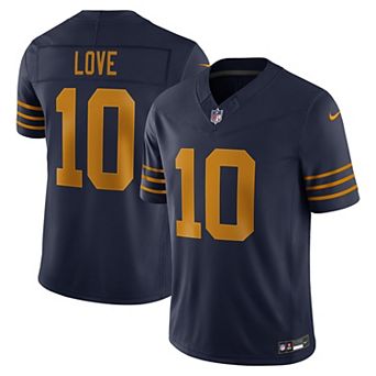 Men's Nike Jordan Love Navy Green Bay Packers Alternate Vapor F.U.S.E. Stitched Limited Jersey